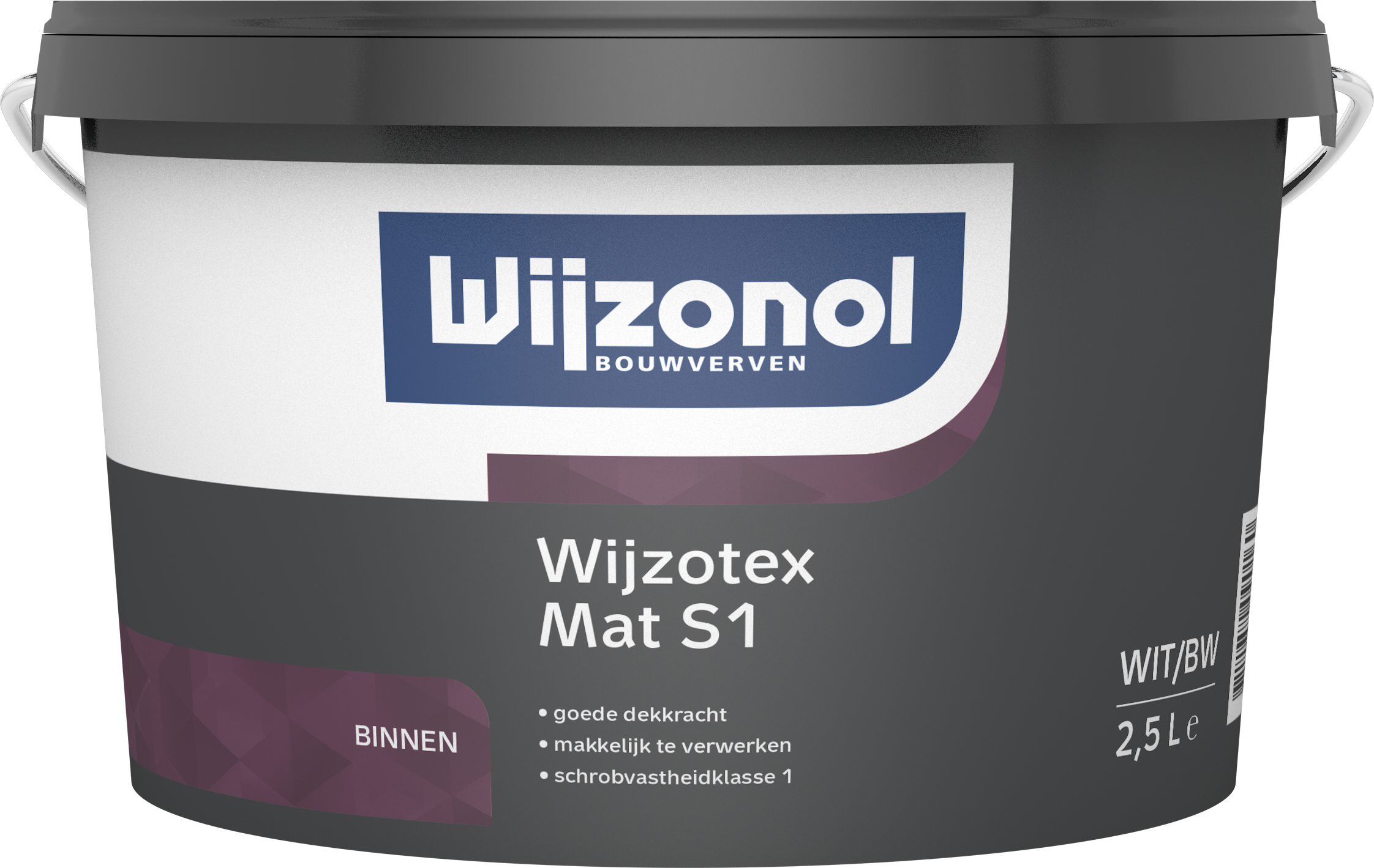 WIJZOTEX MAT S1 WIT/BW 2.5L